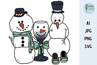 Happy Snowmen Trio