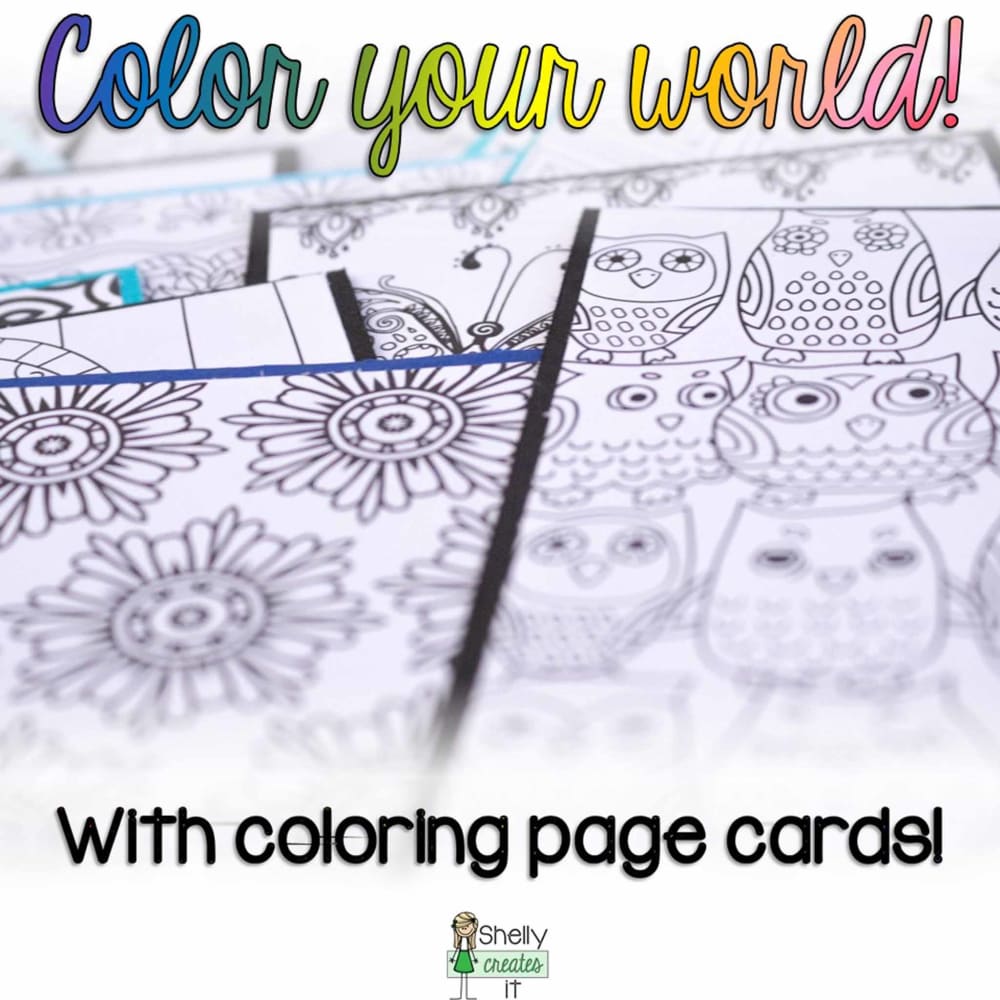 Coloring page cards Cards Made in USA custom tee