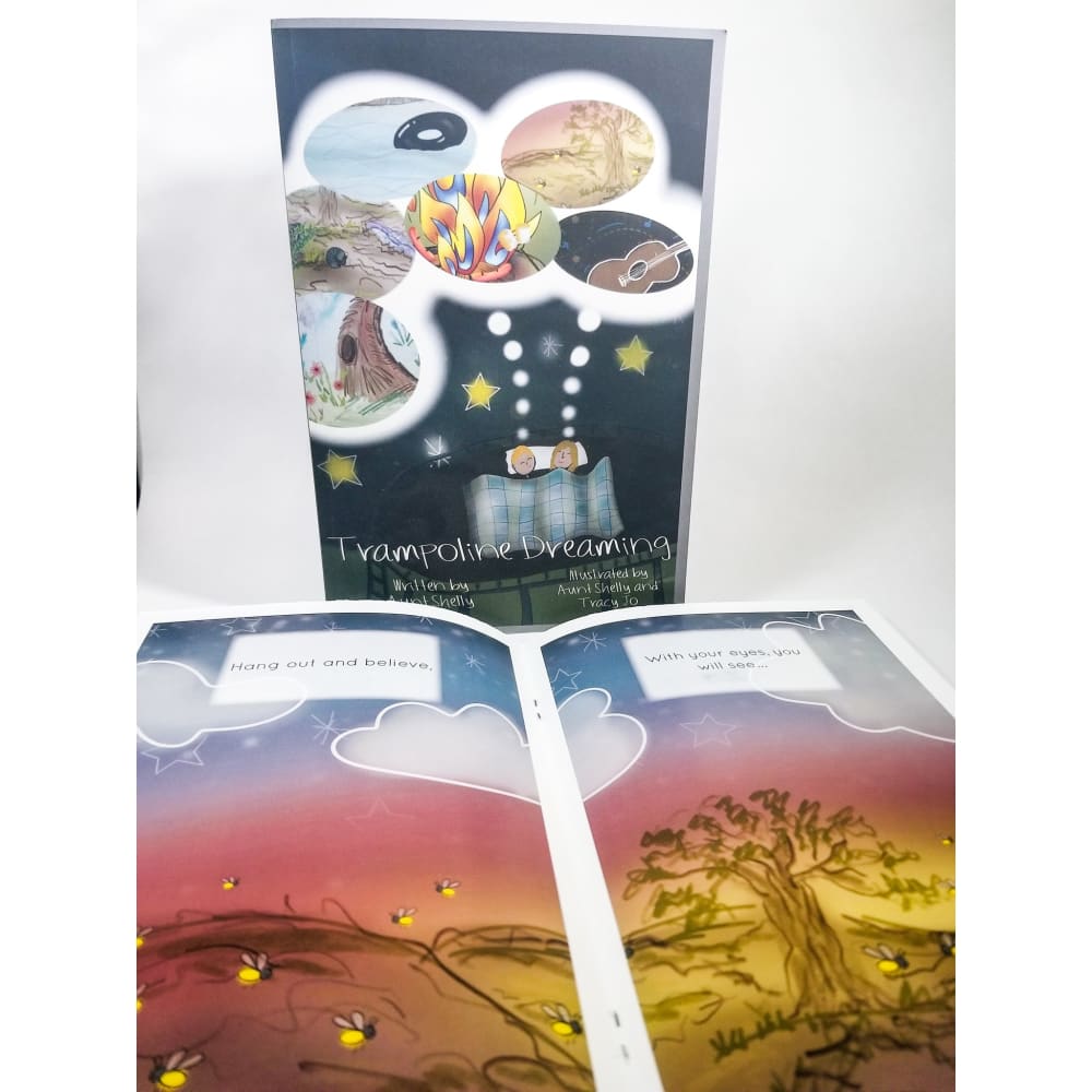 Trampoline Dreaming book Made in USA custom tee