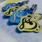 Treble and Bass Clef heart key chain for Music Lovers