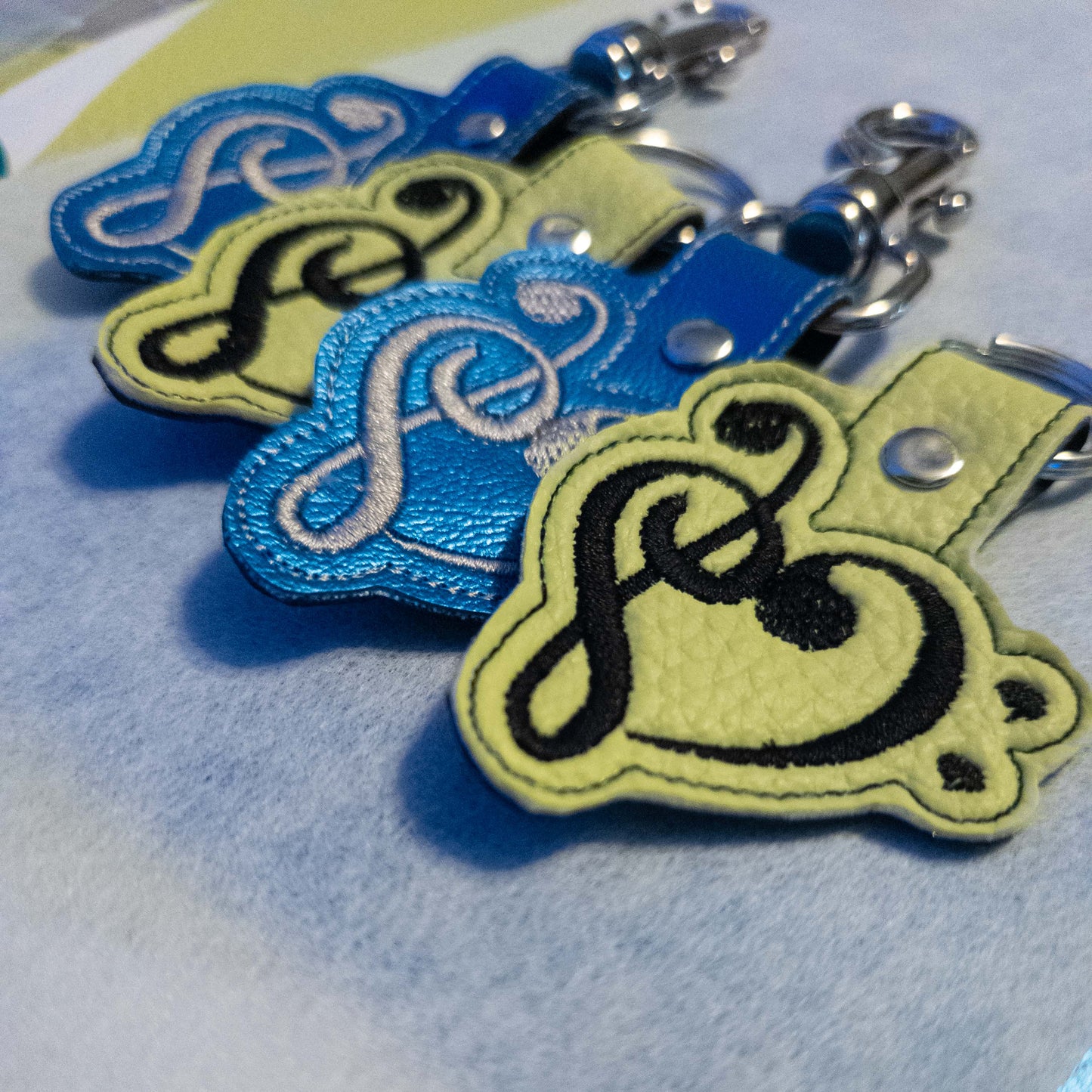 Treble and Bass Clef heart key chain for Music Lovers