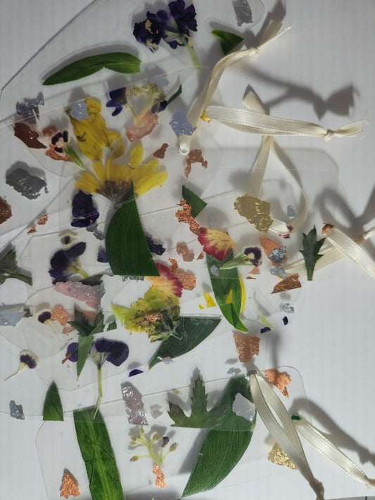 Pressed floral bookmarks - see through laminate [Set 1]