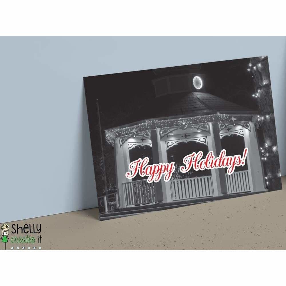 4x6 Postcard (set1) - Happy Holiday Gazebo - Cards