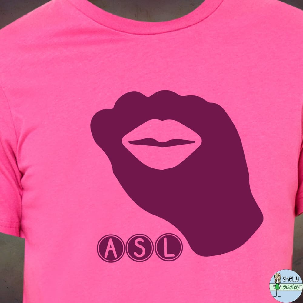 ASL Kiss Fist Tee - XS / Berry Pink - Shirt