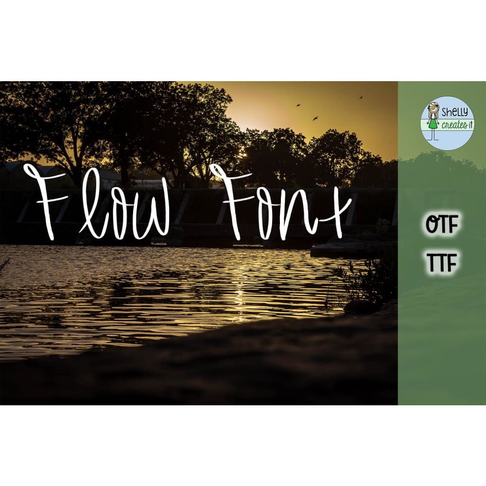 Flow Font - Commercial - Digital Download
