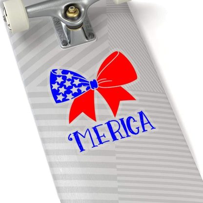 ’Merican Red and Blue Bow Kiss Cut Stickers Sticker Made in