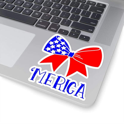 ’Merican Red and Blue Bow Kiss Cut Stickers Sticker Made in