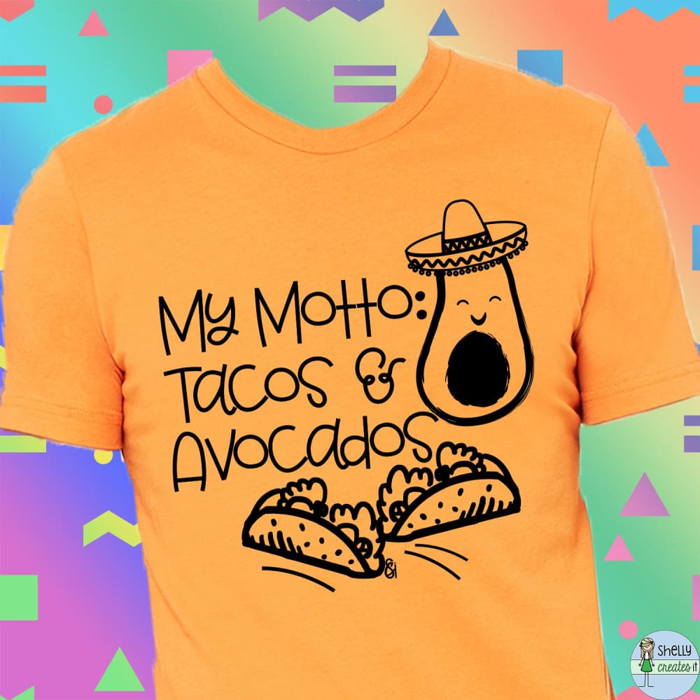 My Motto: Tacos & Avocados - L / Orange - Shirt