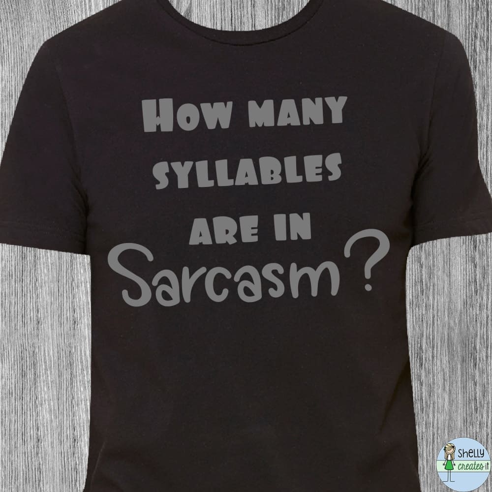 Sarcasm Syllables - XS / Black - Shirt