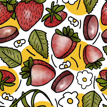 Fruit & Veggies Clipart BUNDLE 1- SVG, JPG, PNG - Hand Drawn watercolor and repeating pattern