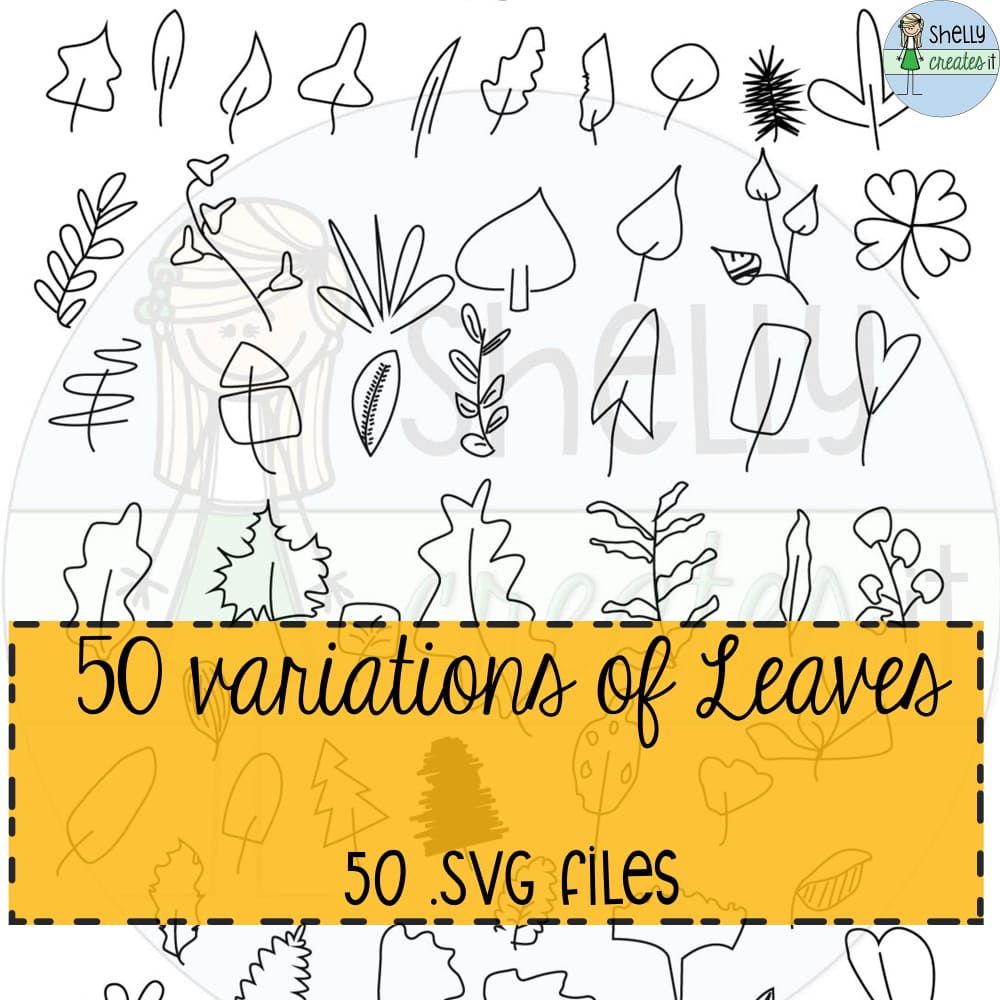 SVG Leaves Digital Clipart - Digital Download